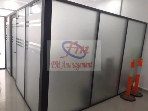Menuiserie aluminium TPR. Strugal, HPS, Méta 50, Cloison Amovible et verre Trempé