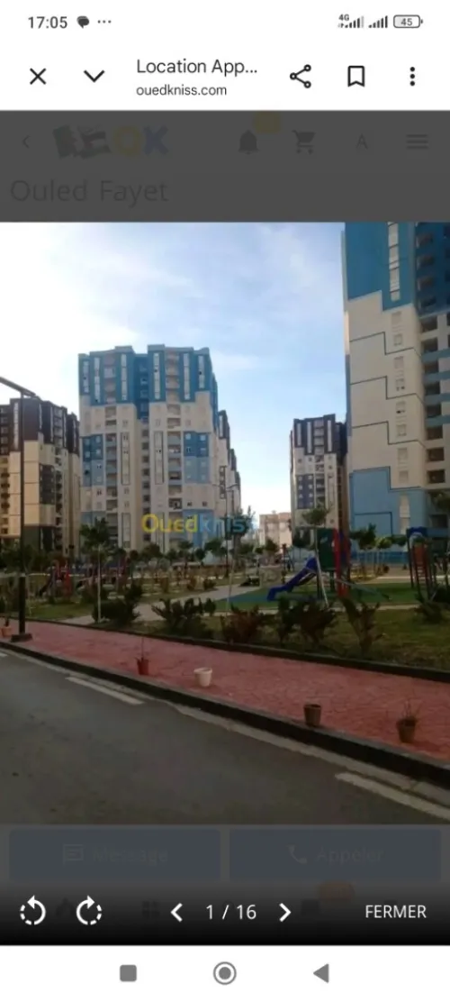 Location Appartement F5 Alger Ouled fayet