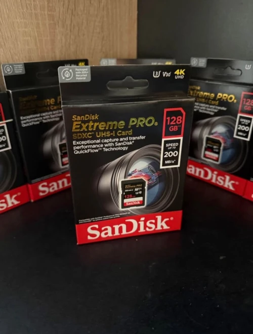 Carte mémoire SanDisk Extreme PRO 128 Go SDXC 200 Mo/s, Classe 10, U3, V30, 4K UHD