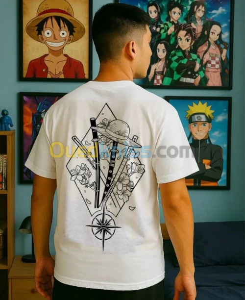 tshirt oversize blanc anime تيشرت اوفرسايز ابيض انمي 
