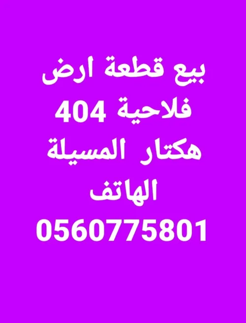 Vente Terrain M'Sila Ouled sidi brahim