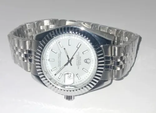 ساعة رجالية ستانلس ستيل تصميم Rolex