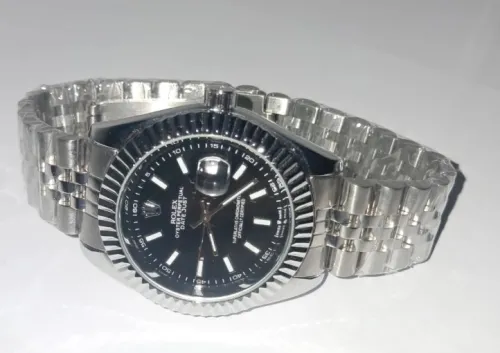 ساعة رجالية ستانلس ستيل تصميم Rolex