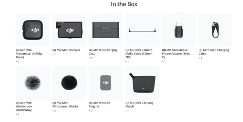 DJI Mic Mini (2 TX + 1 RX + Boîtier de charge)