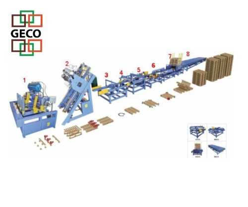 LIGNE COMPLÈTE DE PRODUCTION DES PALETTES EN BOIS SEMI-AUTOMATIQUE