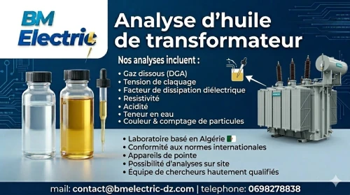 Analyse complète d'huile isolante de transformateur
