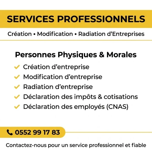 Services entreprises ( creation, modification, radiation )