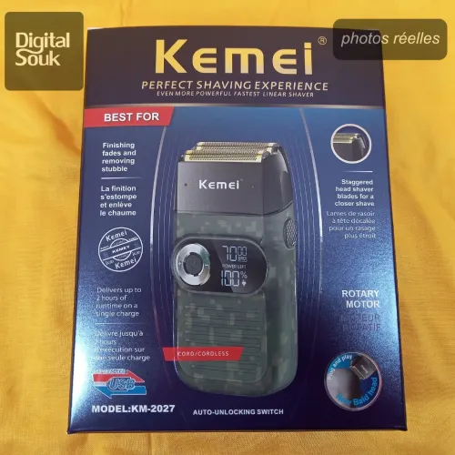 Rasoir électrique/Kemei KM-2027 /édition camouflage/Rechargeable/2Lames/3Vitesses/Lcd ماكينة حلاقة 