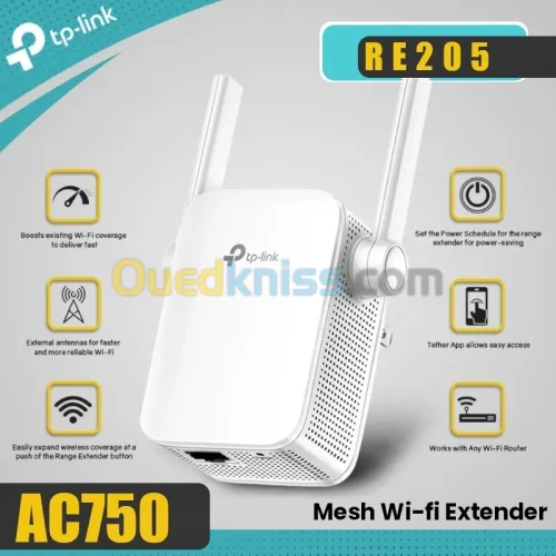 REPETEUR WIFI TP-LINK AC750 RE205
