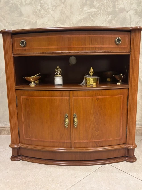 Console classique en bois être avec rangement avec des roues 80/45cm
