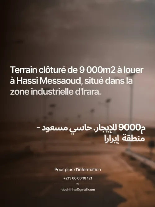 Location Terrain Ouargla Hassi messaoud