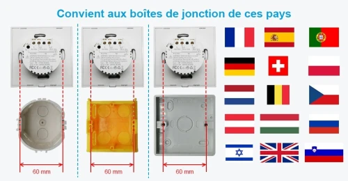 Interrupteur volet roulant 7 eme génération fonctionne avec tuya,smart life, compatible avec Alexa