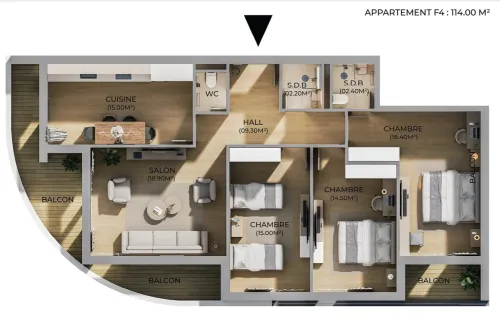 Vente Appartement F4 Oran Oran