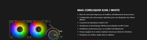 MSI MAG CORELIQUID E240 BLACK / WHITE