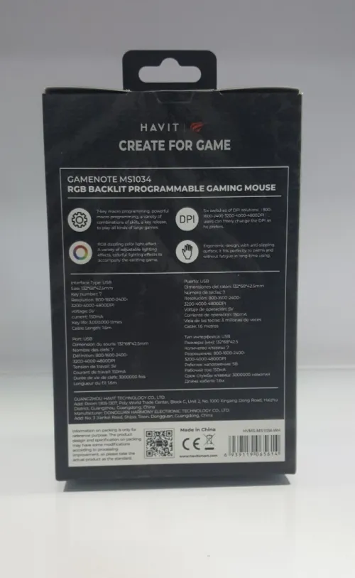 MOUSE HAVIT GAMENOTE MS1034 PROGRAMMING GAMING RGB