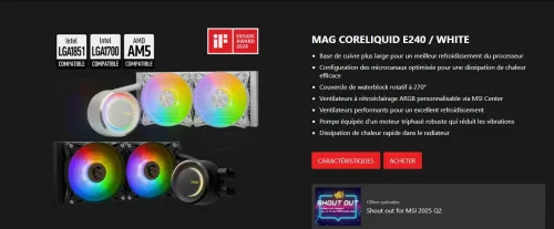 MSI MAG CORELIQUID E240 BLACK / WHITE