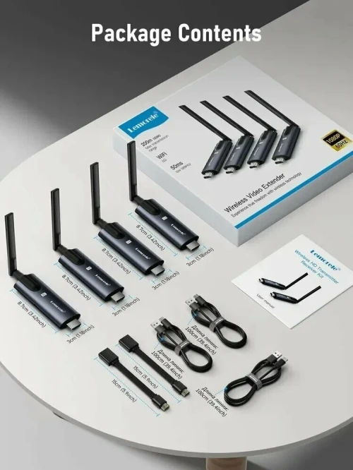Lemorele kit émetteur et 3 récepteur HDMI sans fil, FullHD 1080p, 5Ghz, 200m