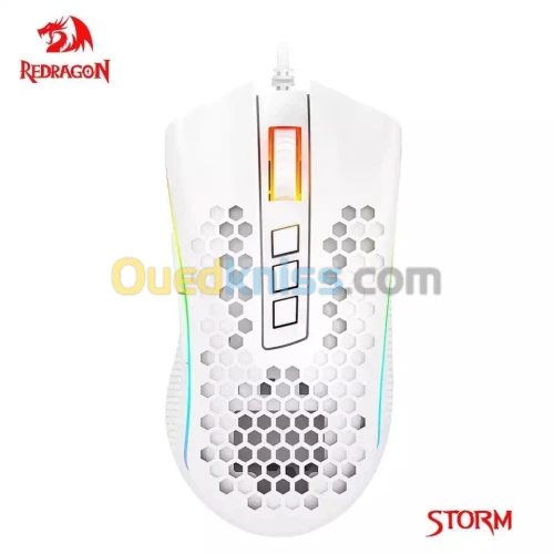 Redragon M808 Storm Lightweight RGB Gaming Mouse, 85g Ultralight, 12400 DPI, ergonomique