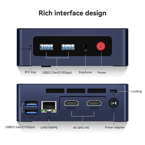 Beelink Mini PC 11th Gen N5095/8GB/128SSD/HDMI 4K*60Hz/Gigabit LAN/ 2.4G/5G WiFi, Win11 Pro