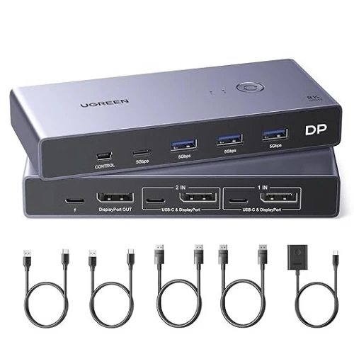 UGREEN Commutateur KVM Displayport 2en1 Supporte 8K@60Hz