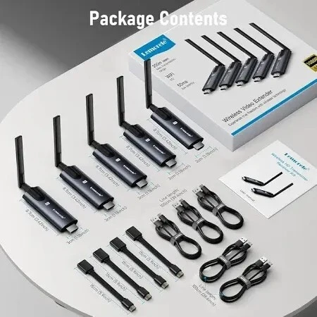 Lemorele kit émetteur et 4 récepteur HDMI sans fil, HD 1080p, 200m