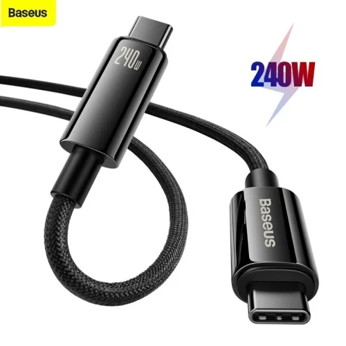 Baseus Câble type C PD3.1 240W 5A supercharge pour MacBook, Realme, Samsung S23, Huawei