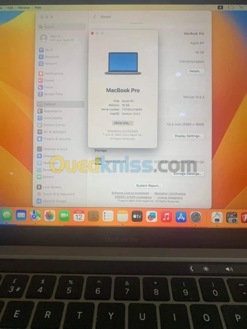 Macbook pro m1 2020 256/16 mdm cycle 110