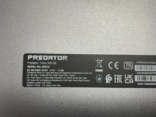 Acer Predator triton 500 Se I7