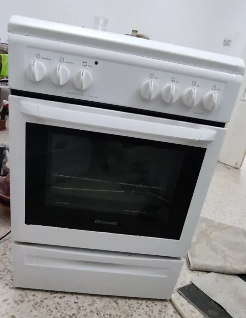 Cuisinière brandt 4 feux gaz électrique ventilé 