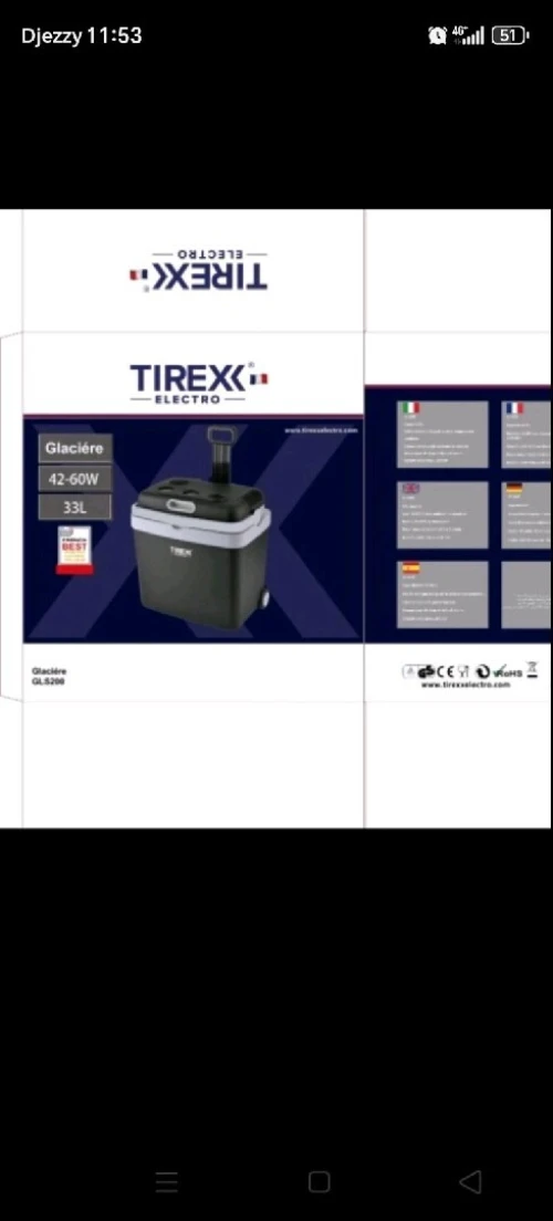 Tirexx France Glaciere Electrique 33 Litres Chaud Et Froid