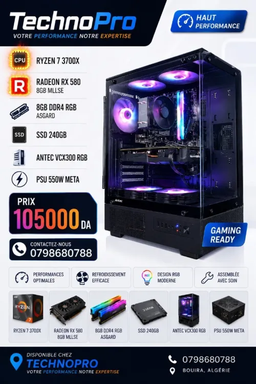 Pc ryzen 7 3700x rx 580 8gb