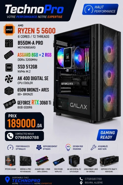 GAMIN PC RYZEN 5 5600 RTX 3060 TI