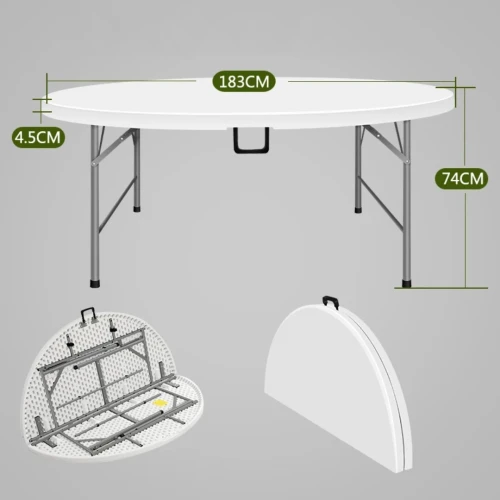 Table plastique pliante rond 1.80cm