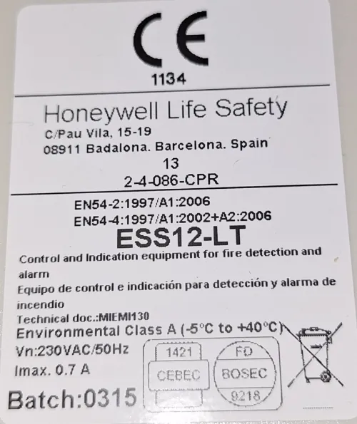 Centrale de détection incendie conventionnelle (12 zones) ESS12-LT-FR