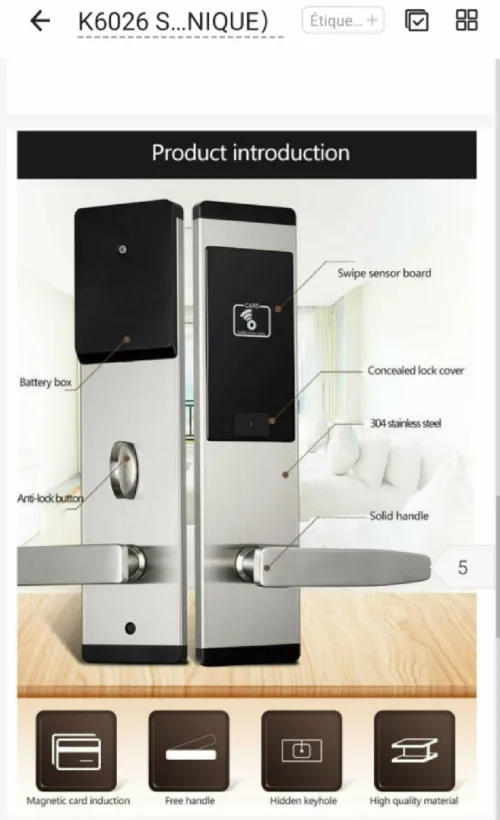 Serrures électroniques RFID hôtel, promotion immobilière, résidence, distributeur- K6026 | Lot de 200 pièces
