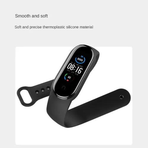 Bracelet en Silicone noir et gris pour Xiaomi Mi Band 3 4 5 6 7 et Bracelet scratch en noir
