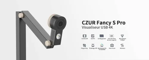 Scanner visualiseur de documents et webcam autofocus CZUR FANCY S PRO