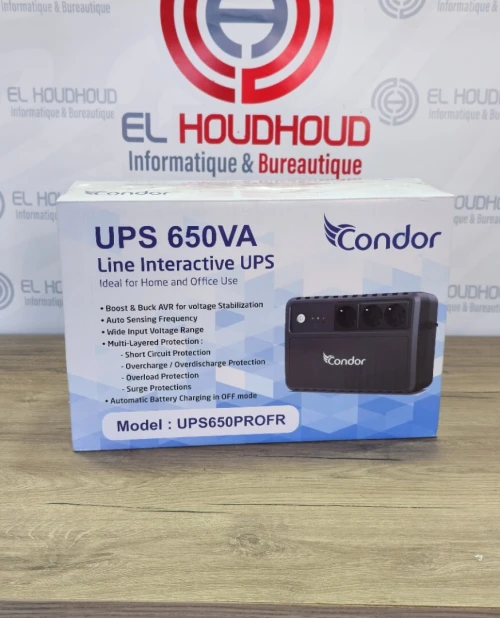 ONDULEUR CONDOR 650VA / 390W / 3S PRISES