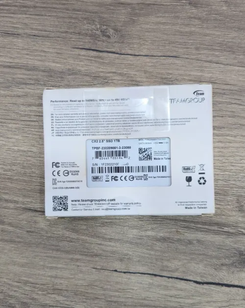 DISQUE DUR SSD 1TB TEAMGROUP CX2 / 2.5"SATA/6(GB/S)