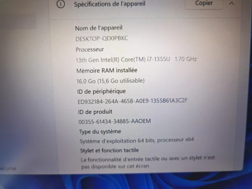 HP ELITEBOOK 840 G10 I7 1335U 13ÈME 16GB DDR5 512SSD 14P
