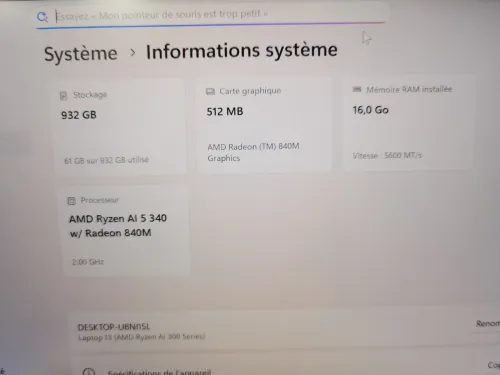 FRAMEWORK LAPTOP 13 (USA) 2025 RYZEN AI 5 340 16GB DDR5 1000GB RADEON 840M13.3P 2K