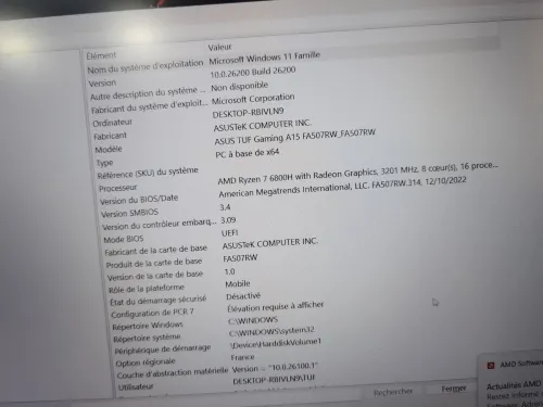 ASUS TUF GAMING A15 AMD RYZEN 7 6800H RTX 3070TI 16GB DDR5 1000SSD 15.6P 144HZ TACH