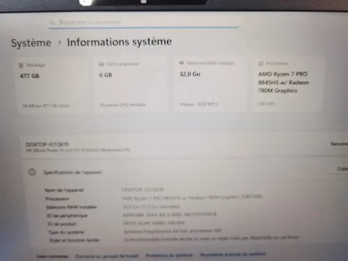 HP ZBOOK POWER 16 G11 RYZEN 7 8845HS 32GB DDR5 512GB RTX A1000 ADA 6GB