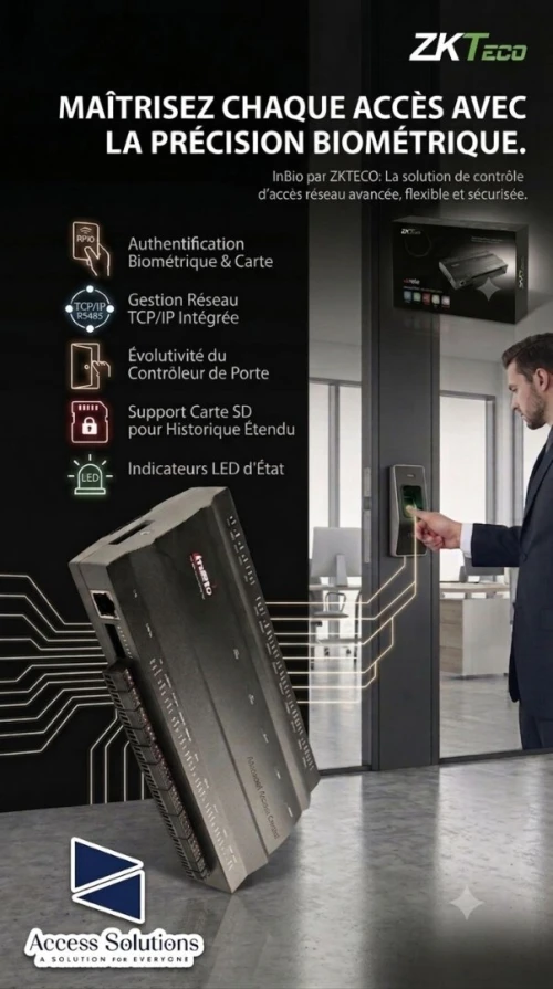 Contrôleur d'accès biometrique réseau ZKTeco InBio- Controle d'accès TCP/IP