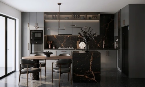 Aménagement de cuisines modernes 3D réaliste