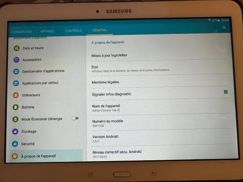 Tablette Samsung Galaxy Tab 4 10.1 16GB - Blanc - WiFi, avec coque de protection, acheté en France Samsung