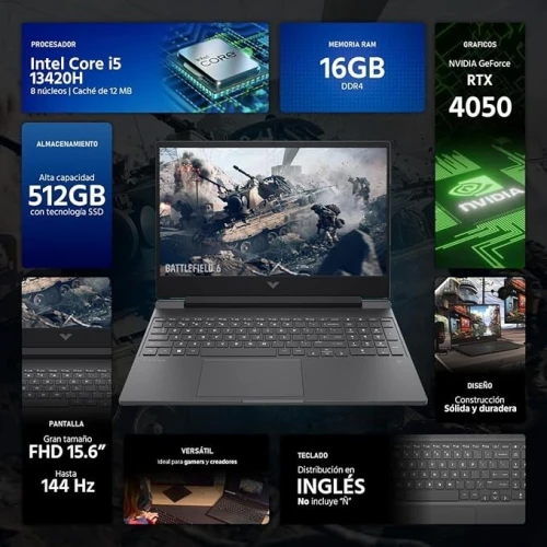 HP VICTUS 15 fa2082WM i5 13450H  16Go 512Go RTX 4050 6Go 15.6 IPS 144hz windows 11