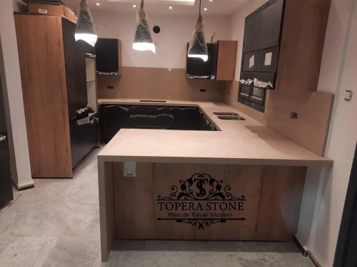 Plan travail en quartz et granite