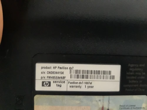 Carcasse hp pavilion dv7 