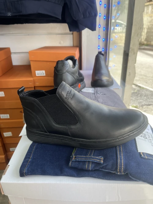 Demi bottes en cuir véritable